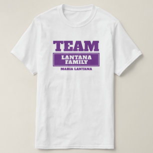 Camiseta Família da equipe ou t-shirt personalizado roxo d