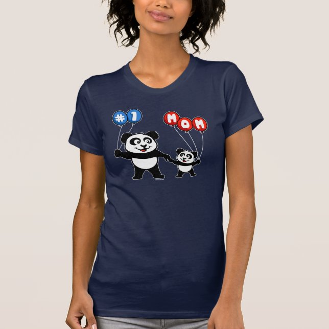 Camiseta Família da panda da mamã do número um (Frente)