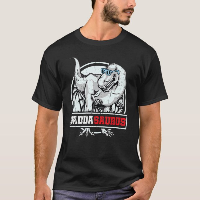 Camiseta Família DaddaSaurus rex Dinosaur Dadda Saurus (Frente)