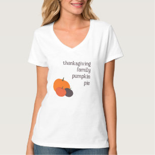 Camiseta Família de Ação de Graças Festiva Laranja Pumpkins