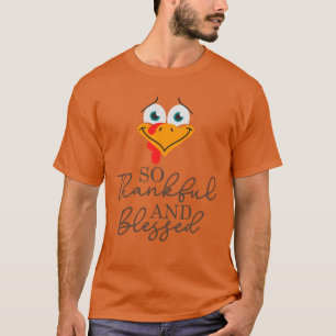 Camiseta Família de Ação de Graças graças e abençoada