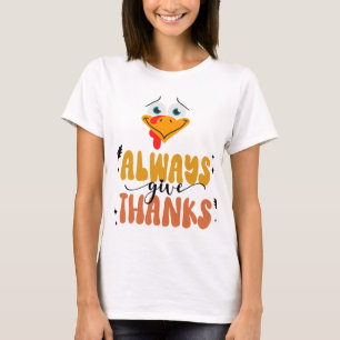 Camiseta Família de Ação de Graças sempre obrigados