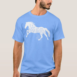 Camiseta Família de Amantes de os animais de Cavalos Florai