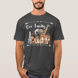 Camiseta Família de animais selvagens africanos Safari