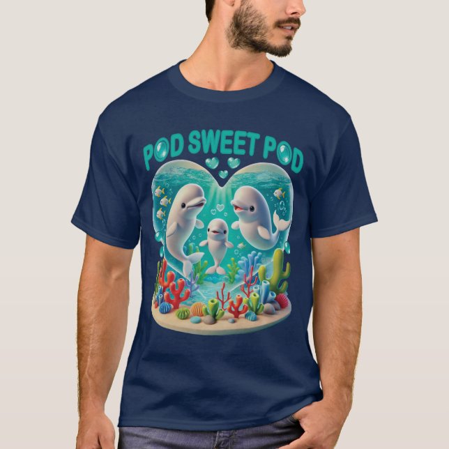 Camiseta Família de baleias "Pod Sweet Pod" (Frente)