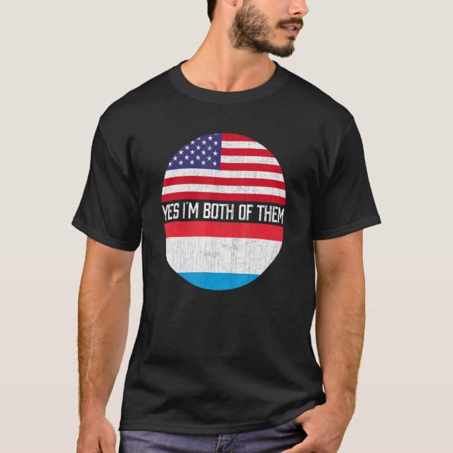 Camiseta Família de Bandeiras Meio-Americana Half Luxembour (Frente)