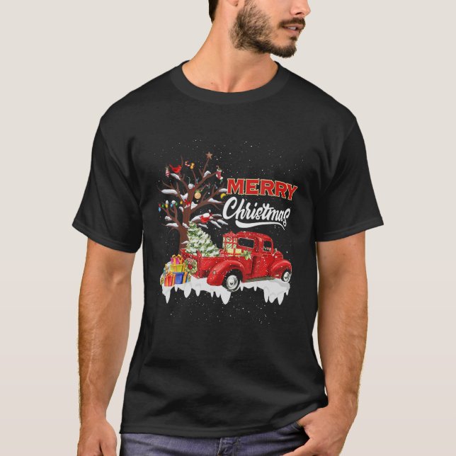 Camiseta Família de Caminhões Vermelhos Correspondendo à ár (Frente)