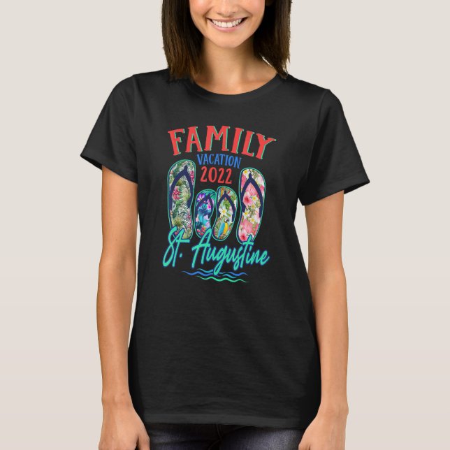 Camiseta Família de Chinelos Augustine Florida Vacation 202 (Frente)