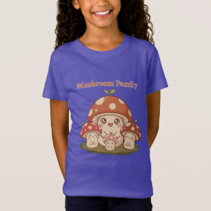 Camiseta Família de Cogumelos Fofos   Kawaii Cottagecore