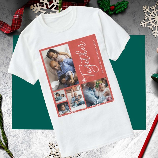 Camiseta Família de colagens fotográficas moderno Natal per (Criador carregado)