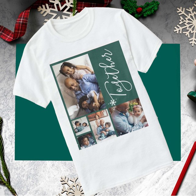 Camiseta Família de colagens fotográficas moderno Natal per (Criador carregado)