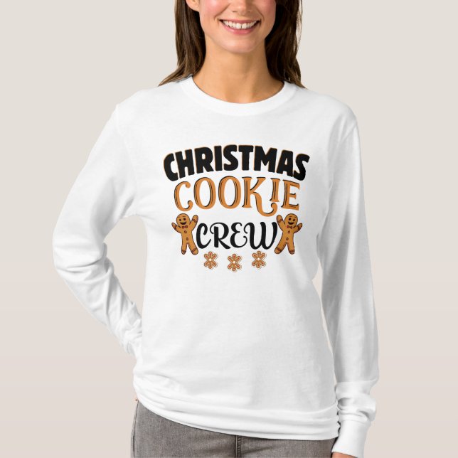 Camiseta Família de Combinação de Tripulação de Natal Cooki (Frente)