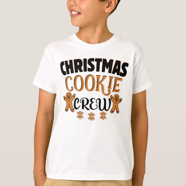 Camiseta Família de Combinação de Tripulação de Natal Cooki (Frente)