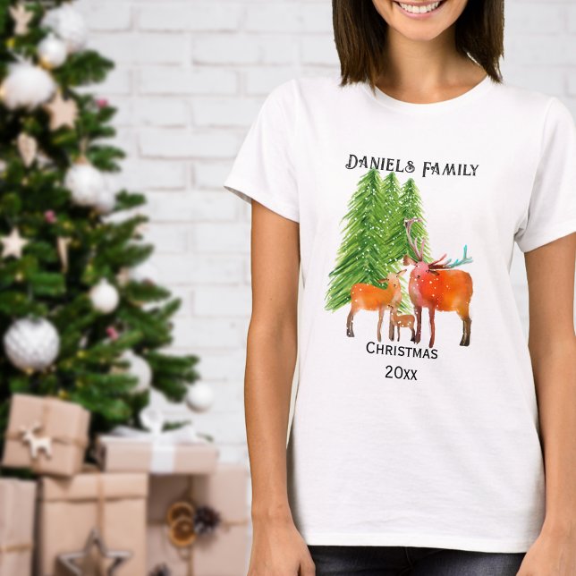 Camiseta Família de Deer Christmas (Criador carregado)