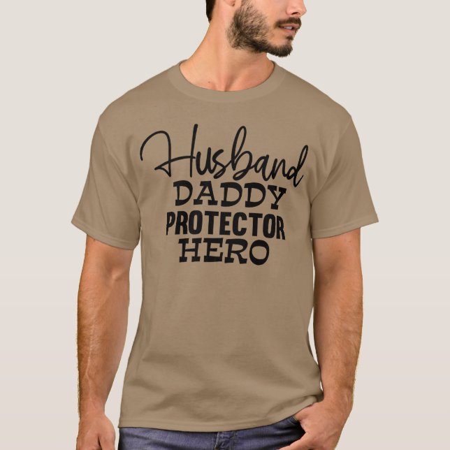 Camiseta Família de Dias de os pais Heróis do Protetor de P (Frente)