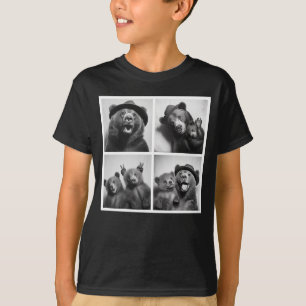 Camiseta Família de diversão de fotobooth com urso grizzly