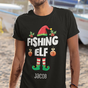 Camiseta Família de elf que corresponde ao natal com o nome
