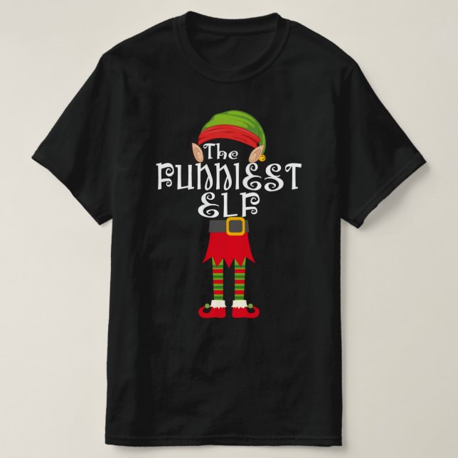 Camiseta família de elfos mais engraçada combinando o Natal (Frente do Design)