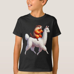 Camiseta Família de Fantasia de Tatu-Montado-em-Lhama para