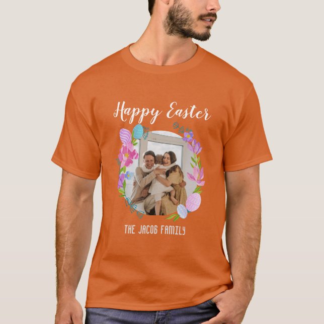Camiseta Família de felzs pascoa, família de coelhos de Pás (Frente)