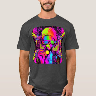 Camiseta Família de festa de música eletro Neon Fluorescent
