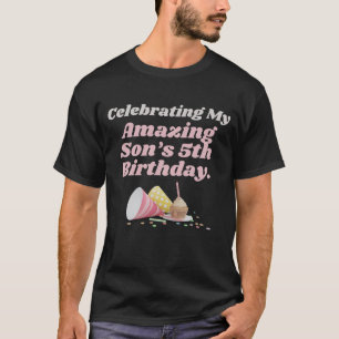 Camiseta Família de Festas de Aniversário 5 do Filho