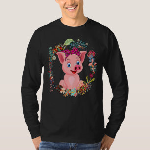 Camiseta Família de Flores Leopardo Arco de Porco Feliz Mãe