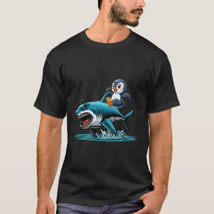Camiseta Família de Foca Disfarce de Tubarão Penguim Amante