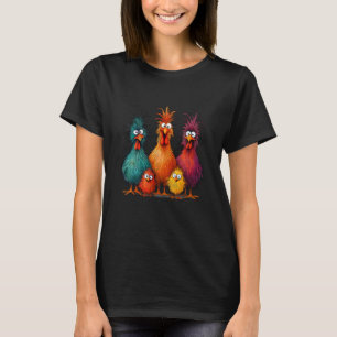 Camiseta Família de Frango Louca e Divertida Fazenda Colori