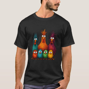 Camiseta Família de Frango Louco e Divertido Eagerlys Fazen