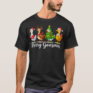 Camiseta Família de Ganso Festivo de Natal
