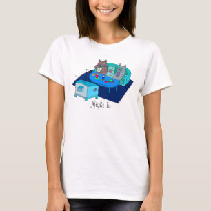Camiseta Família de gato que olha o t-shirt bonito da arte