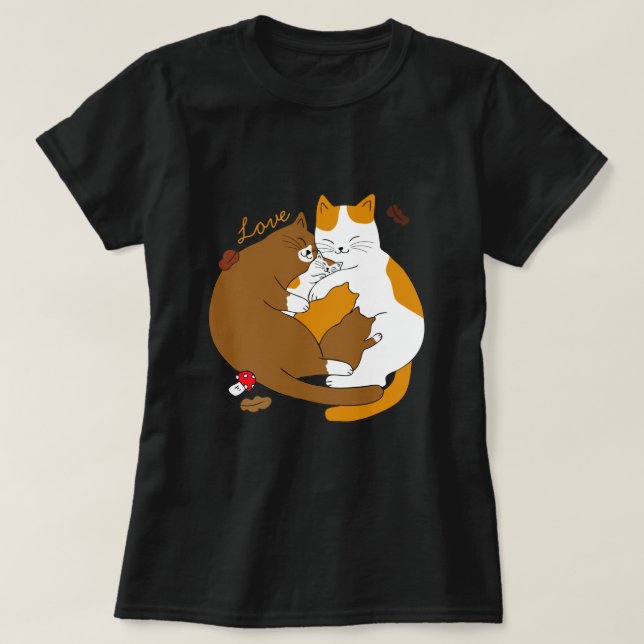 Camiseta Família de Gatos Cujos (Frente do Design)