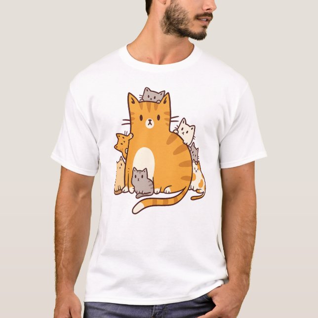 Camiseta Família de Gatos Quentes (Frente)