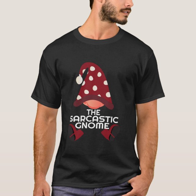 Camiseta Família de Gnome Sarcástico Correspondente Roupas  (Frente)
