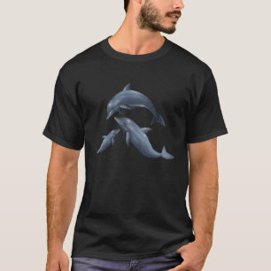 Camiseta Família de golfinhos mamãe papai e bebês golfinhos