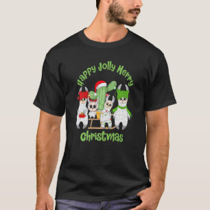 Camiseta Família de Lhama Homens Mulheres e Crianças Natal