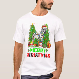 Camiseta Família de Luzes de Árvore de Natal