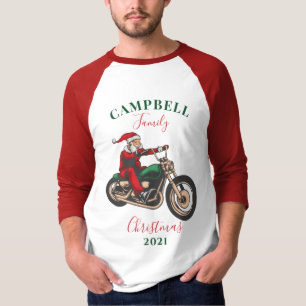 Camiseta Família de motociclistas de Natal Personalizar