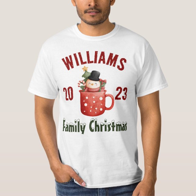 Camiseta Família de Natal Coincidência Personalizada (Frente)