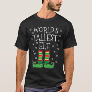Camiseta Família de Natal do Elfo Mais Alto do Mundo Corres