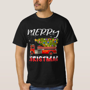 Camiseta Família de Natal dos Bombeiros de Pinheiros de Ca