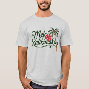 Camiseta Família de Natal Mele Kalikimaka Praia do Havaí