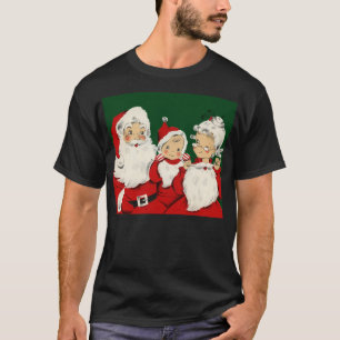 Camiseta Família de Papai Noel Retro Meados do Século – Kit