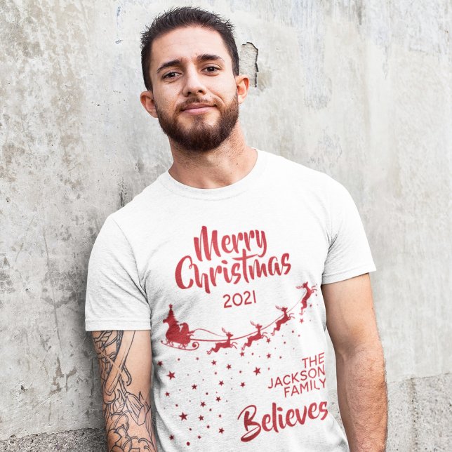 Camiseta Família de Papais noeis de Natal (Criador carregado)