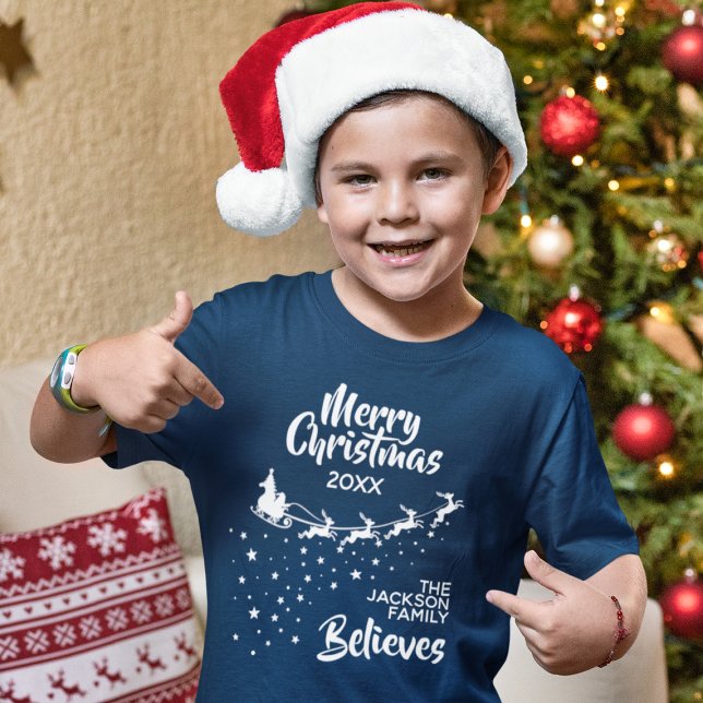 Camiseta Família de Papais noeis de Natal (Criador carregado)