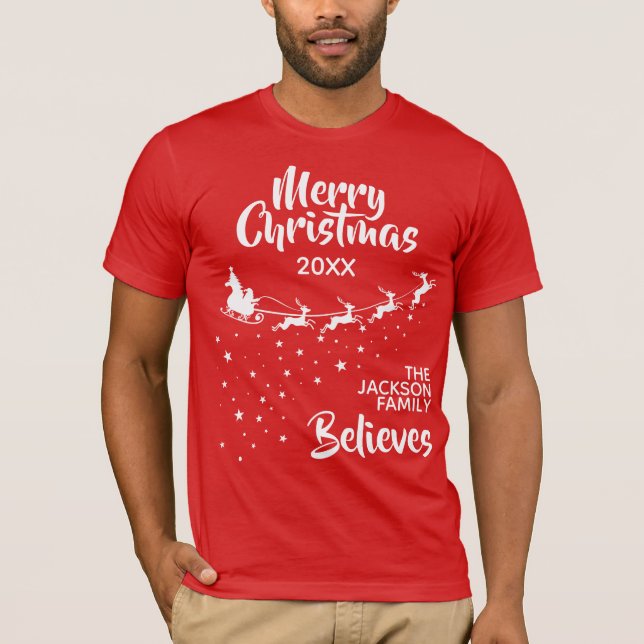 Camiseta Família de Papais noeis de Natal (Frente)