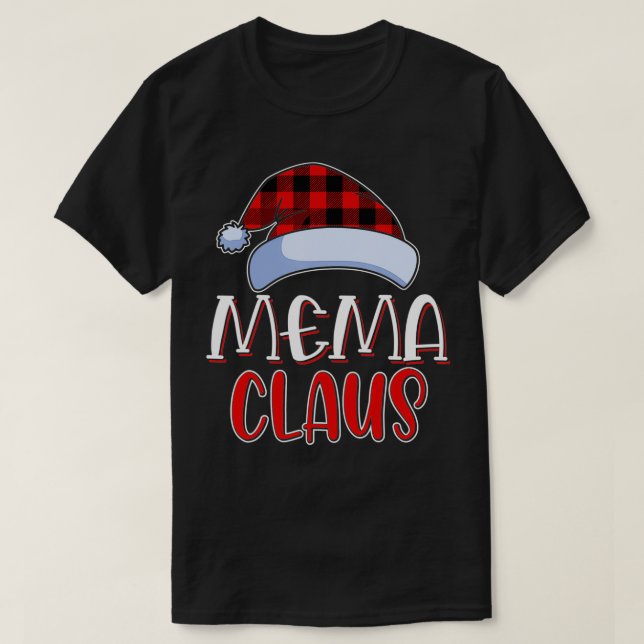 Camiseta Família de Papais noeis Mema Claus Correspondendo  (Frente do Design)