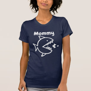 Camiseta Família de peixes do tubarão das mamães engraçada