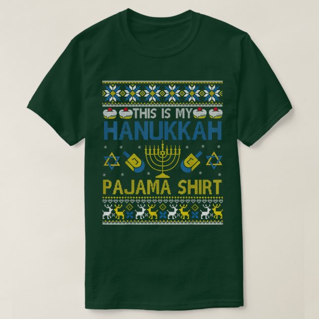 Camiseta Família De Pijamas Chanukah Este É O Meu Pajama Ha (Frente do Design)